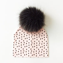 Load image into Gallery viewer, Luxury Modern Baby Hat Cotton Printing Hat With Pompon For Girls Autumn Winter Boys Caps Children Bonnet For Kids
