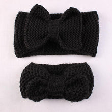 Load image into Gallery viewer, Handamde Mom and  Daughter Elasticity Headband Solid Knitted Bowknot Hairband Hair Accessories For Mom and  Baby
