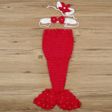 Load image into Gallery viewer, Baby Hat Mermaid Newborn Photography Props Girls Crochet Knitted Cap Hand-woven In Modern New Princess Design
