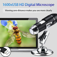 Load image into Gallery viewer, Professional 1600X 8 LED Digital Microscope USB Endoscope Camera Microscopio Magnifier Electronic Magnification
