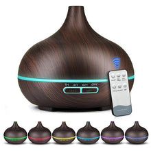 Load image into Gallery viewer, 550ml Aroma Air Humidifier Essential Oil Diffuser  Aromatherapy Electric Ultrasonic cool Mist Maker for Office Home Bedroom Living Room Study Yoga Spa - Wood Grain, 7 Colors LED Light
