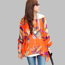 Load image into Gallery viewer, 4XL Plus Size Women Clothing 2018 Summer Blouses New Arrival Beach Cover-ups European Style Women&#39;s Casual Chiffon Tops Shirts
