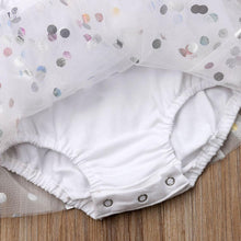 Load image into Gallery viewer, Newborn Infant Baby Girl Romper with Sequin Dot Tulle Dress Outfits for Toddler Girls Dress For Birthday And Party
