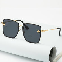 Load image into Gallery viewer, New Fashion Lady Oversize Rimless Square Bee Sunglasses For Women  With Small Bee Glasses Design Gradient Sunglasses With UV400
