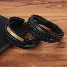 Load image into Gallery viewer, Classic Genuine Leather Bracelet For Men Hand Charm Jewelry Multilayer Magnet Handmade Gift For Cool Boys
