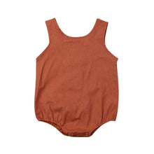 Load image into Gallery viewer, Modern Retro Summer Newborn Baby Girl / Boy Sleeveless Button Bodysuit Outfits Set Romper In elegant Deisgn
