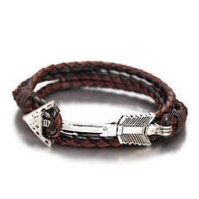 Load image into Gallery viewer, New Arrival Multilayer Charm Leather Vintage Bronze Arrow Bracelet Anchor Bracelet For Men and Women Lovers' Gift
