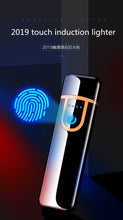 Load image into Gallery viewer, Luxury Modern USB Charging Electronic Lighter Windproof Slim Man Colorful Cigarette Lighter WIth Touch Sensor And Dragon Gravure Excellent for Gift
