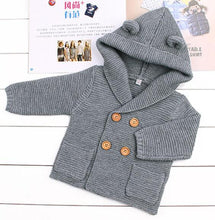 Load image into Gallery viewer, Knitting Cardigan Warm Long Sleeve Hooded Sweaters for Newborn Infant
