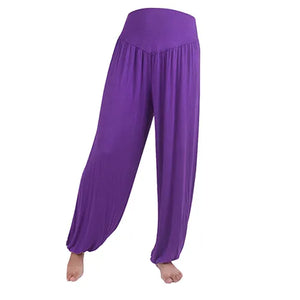 Women's Comfy Harem Loose Long Pants Belly Dance Boho  Wide Trousers