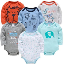 Load image into Gallery viewer, 3/6 PCS Kavkas Cotton Baby Bodysuit Long Sleeve Set for Newborn Boys &amp; Girls 0–12 Months
