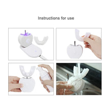 Load image into Gallery viewer, Teethbrush Whitening V-White 360° Ultrasonic Electric Toothbrush Sonic Toothbrush for Adults | 2021 Model | Rechargeable Portable Automatic LED light Infrared Protecting for Gums IPX7 Waterproof Hands Free
