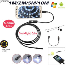 Load image into Gallery viewer, 1m 2m 5m 10m Semi-rigid USB Endoscope Camera 5.5MM IP67 Waterproof Snake Camera With 6 Led Windows  Macbook PC Android Endoscope
