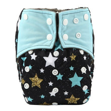 Load image into Gallery viewer, Luxury Charcoal Bamboo Baby Cloth Diaper Nappy Washable Reusable Double Gusset Square Tabs Nappies for Baby and Kids
