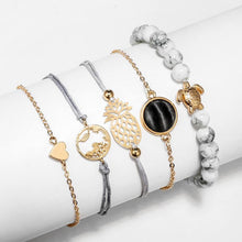 Load image into Gallery viewer, Modern Elegant Luxury Jewely Amazing Epic Set Outstanding Pineapple Heart Map Stone Gem Bangles Bracelets Set For Women
