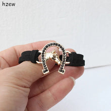 Load image into Gallery viewer, hzew  Women&#39;s Fashion Jewelry Horse Bracelets Christmas gift Crystal Horseshoe Bracelet
