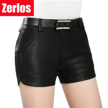 Load image into Gallery viewer, Free Shipping 2022 new arrival Women&#39;s spring Fashion PU Leather Shorts Lady&#39;s Mid-Waist Short sexy
