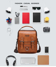 Load image into Gallery viewer, JEEP BULUO Multi-function Business Handbags Men New Man&#39;s Shoulder Bag Large Capacity Leather Messenger Bag Crossbody Big Brand
