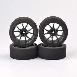 4Pcs/Set Foam Tire and Wheel Rims with 3mm Offset and 12mm Hex fit 1:10 Scale HSP HPI RC Rally Racing on Road Car Accessories