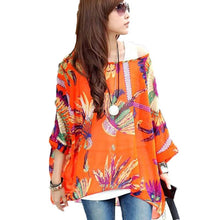 Load image into Gallery viewer, Chiffon Tops Novelty 2021 Ladies Floral Print Casual Loose Blouses Shirts Plus Size 4XL 5XL 6XL Women&#39;s Summer Tops Blouses
