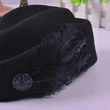 Load image into Gallery viewer, Australian Hats Elegant Wool Feather Bow Airline Stewardess White Women&#39;s Fedora Caps Formal Lady Hat Royal Style DomeChapeu
