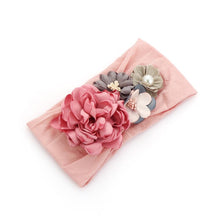 Load image into Gallery viewer, Luxury Handamde Pearl Baby Kids Fashion Headbands Nylon Flower Girl Hairband Pearl Turban Soft Bow
