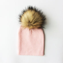 Load image into Gallery viewer, Trend New Winter Children Boy Girl Crochet Artificial Pompom Hat Knitted Toddler Kids Caps With Pompon Baby Beanie For Girls and Boys
