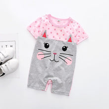 Load image into Gallery viewer, Modern Interesting Newborn Baby Boy and Girl Cartoon Animal Printed Short Sleeve Romper Jumpsuit For Kids
