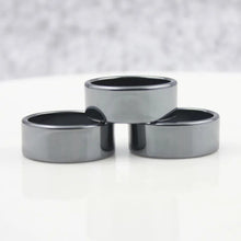 Load image into Gallery viewer, Fashion Jewelry smooth 10mm Width Flat Black Female Hematite Natural Couple Men&#39;s Women&#39;s Rings Christmas Gifts for the new year
