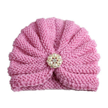 Load image into Gallery viewer, Handmade Knitted Winter Baby Hat for Girls Candy Color Enfant Baby Beanie Turban Hats Newborn Baby Cap
