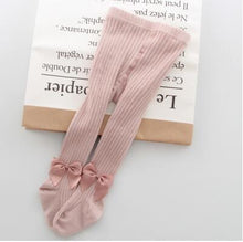 Load image into Gallery viewer, Children Bowknot Tights Cotton For Baby Girls Pantyhose Kids Infant Knitted Breathable Tights Soft And Warm Elastic Tight
