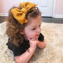 Load image into Gallery viewer, Modern New Headband with Messy Bow Baby Girls Hairbows Infant Solid Large Bow Turban Headwrap Newborn Bow For Girls
