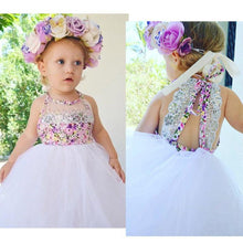 Load image into Gallery viewer, Handmade Girl Dress With Sequins Baby Girls Dress Tulle Tutu Floral Dress Baby Dresses Sundress Baby Clothing For Wedding and Celebrations
