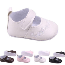 Load image into Gallery viewer, Black Soft Newborn Baby Girl Shoes Prewalker First Walkers Lovely Sneakers Infant Kids Girls Princess Shoes
