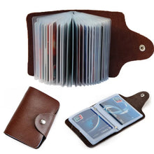 Load image into Gallery viewer, New Arrival Genuine Leather Business Card Case Women&#39;s ID Bag Female Credit Card Holder 26 Bank Cards Slots For Men
