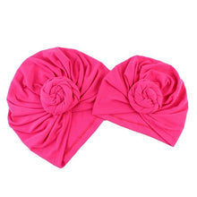 Load image into Gallery viewer, Modern Cotton Hat Handmade Baby Girls Turban Hats Twist Knot Women Caps For Mom And Daughter In Elegant Design
