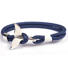 Load image into Gallery viewer, Fashion Whale Tail  Bracelets For Men And Women Charm  Survival Rope Chain  Bracelet Male Wrap Metal Hooks
