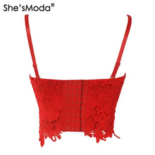 Load image into Gallery viewer, She&#39;sModa New Embroidery Lace Push Up Bralet Women&#39;s Bustier Corset Wedding Party Corset Cropped Top Vest Plus Size
