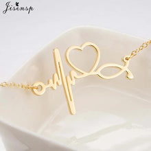 Load image into Gallery viewer, Jisensp Stainless Steel Heartbeat Cardiogram Bracelet Stethoscope Women Bracelets Bangles Special Gifts for Nurse Doctor Jewelry
