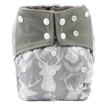 Load image into Gallery viewer, Luxury Charcoal Bamboo Baby Cloth Diaper Nappy Washable Reusable Double Gusset Square Tabs Nappies for Baby and Kids
