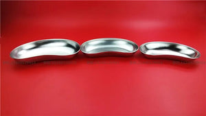 Medical 304 stainless steel kidney type tray sterilizing use dish surgical/plastic curved dish L/M/S size a set