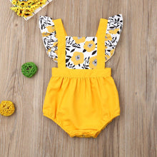 Load image into Gallery viewer, Summer Newborn Baby Girl Clothes Fly Sleeve Sunflower Print Romper Jumpsuit One-Piece Outfit  For Girls
