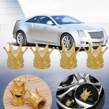 Load image into Gallery viewer, 4pcs/set Universal Crown Style Car Tire Air Valve Stem Caps Auto Wheel Stem Air Valve Dust Covers Motorcycle Car Accessories
