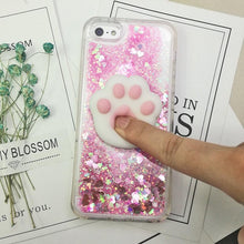 Load image into Gallery viewer, 3D  Cat Case For Iphone 5s Se 7 7 Plus Case Liquid Quicksand Glitter Silicone Case For Iphone 8 8 Plus X 6 6s Cover  Rubber Silicone Phone Case
