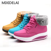 Load image into Gallery viewer, High Quality Waterproof Winter Women Boots Warm Plush Women&#39;s Snow Boots Outdoor Non-slip Sneakers Fur Platform Ankle Boots
