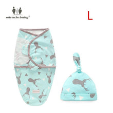 Load image into Gallery viewer, Baby Swaddle Blanket With Cap Swaddle Wrap Swaddling bag  Baby Sleeping Bag
