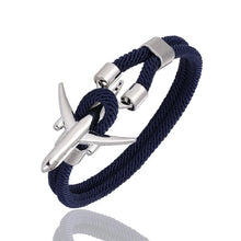Load image into Gallery viewer, Airport Fashion Men Women Airplane Anchor Bracelets Charm Rope Chain Paracord Aviation Life Jewelry Design
