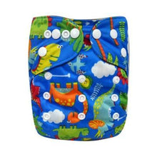 Load image into Gallery viewer, Modern Printed Bamboo Charcoal Inner Pocket Diaper For Baby Reusable Cloth Diaper Nappies With Double Leg Gusset In Modern Printed Design For Baby and Kids
