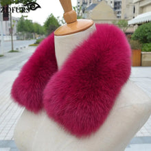 Load image into Gallery viewer, ZDFURS *  women&#39;s clothing collar accessories  fashion fur fox scarves 100% Real fox fur collar square  ZDC-163007
