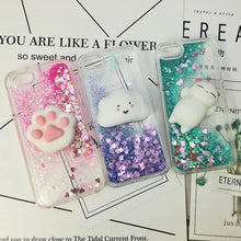 Load image into Gallery viewer, 3D  Cat Case For Iphone 5s Se 7 7 Plus Case Liquid Quicksand Glitter Silicone Case For Iphone 8 8 Plus X 6 6s Cover  Rubber Silicone Phone Case
